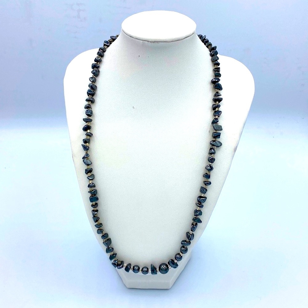 Hand Crafted Hematite And Crystal Neckkace